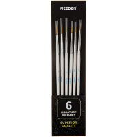 Set de 6 pinceles profesionales de diferentes medidas para micro detalles con mango corto "MEEDEN"