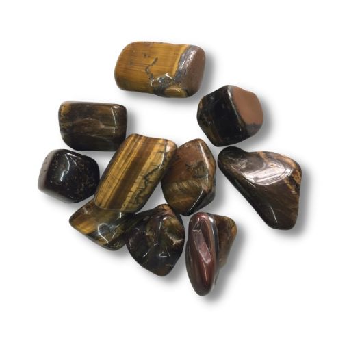 Imagen de Piedras semi preciosas Ojo de Tigre rolado piedras grandes de 2 a 3cms. en paquete de 100grs.