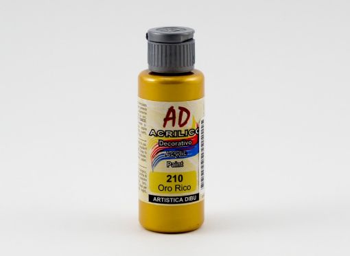 Imagen de Acrilico decorativo pintura acrilica AD *60ml. Color metalizado 210 oro rico semi cubritivo AD 