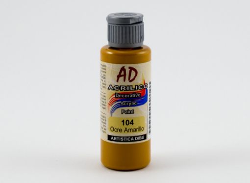 Imagen de Acrilico decorativo pintura acrilica AD *60ml. color 104 ocre amarillo cubritivo AD 