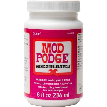 Imagen de Adhesivo sellador y barniz 3 en 1 MOD PODGE Plaid Sparkle con terminacion Brillante Destellante 8oz 236ml MOD PODGE