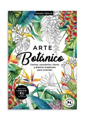 Imagen de Libro para pintar coleccion Color y Relax 32 paginas tapa Arte Botanico