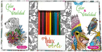 Libro para pintar y relajarse Kit de Arte con 12 lapices de colores titulo Color & Vitalidad