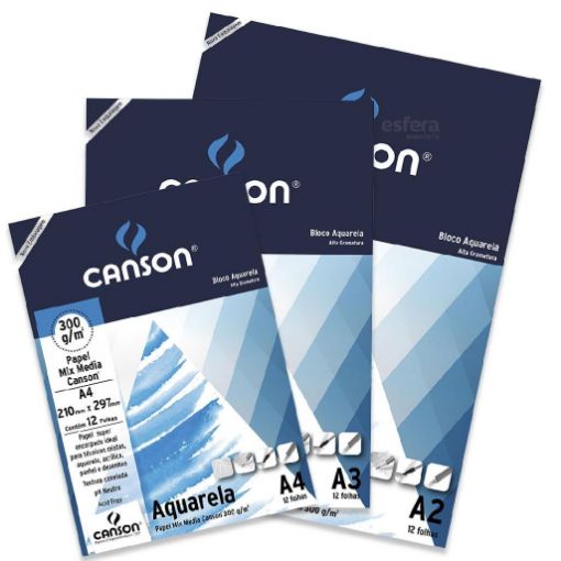 Imagen de Block para acuarela CANSON Mix media de 300grs A3 42*29,7cms. *12 hojas CANSON 