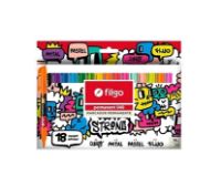 Set de 18 marcadores FILGO permanentes 040 de punta fina de 1mm. colores fuertes