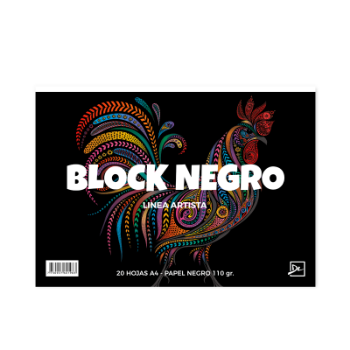 Imagen de Block de cartulina Negra "DL" A4 110grs. *20 hojas