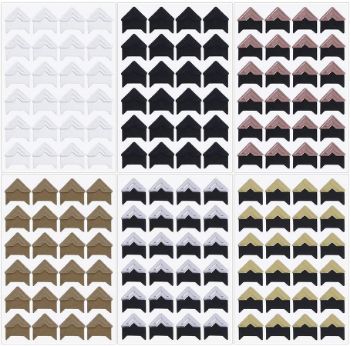 Imagen de Esquineros adhesivos de 2cms scrapbooking en plancha x24 unidades color Negro con Lila metalizado