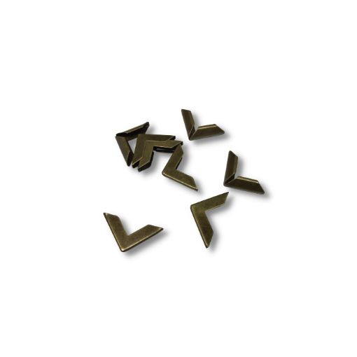 Imagen de Esquineros de hierro protectores scrapbooking x8 unidades de 2cms modelo 15 oro viejo