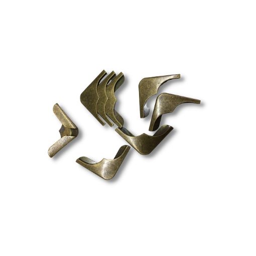 Imagen de Esquineros de hierro protectores scrapbooking x8 unidades de 2cms modelo 17 oro viejo