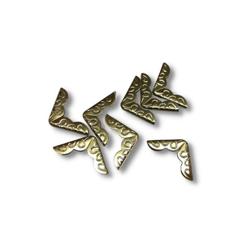 Imagen de Esquineros de hierro protectores scrapbooking x8 unidades de 2cms modelo 3 oro 