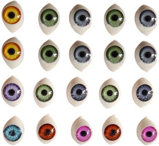 Imagen de Ojos realistas de resina ovalados de 16*12mm para peluches munecos x10 unidades colores surtidos