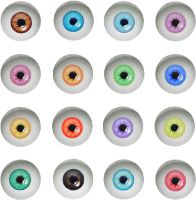 Ojos realistas de vidrio humanos de 15mms para munecos taxidermia x10 unidades colores surtidos