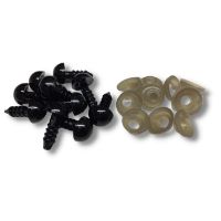 Nariz de seguridad Lisa de plastico para animales color negro de 15x18mms en paquete de 10 unidades
