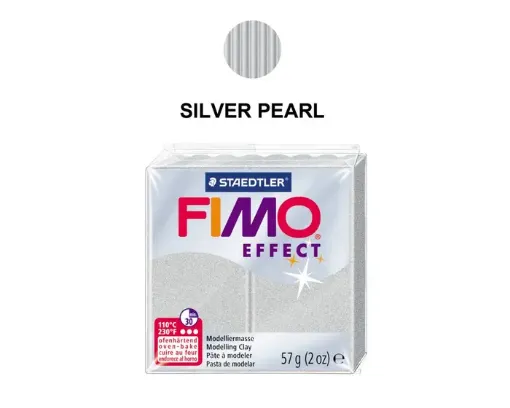 arcilla polimerica pasta modelar fimo effect 57grs perlado color 817 plata 0