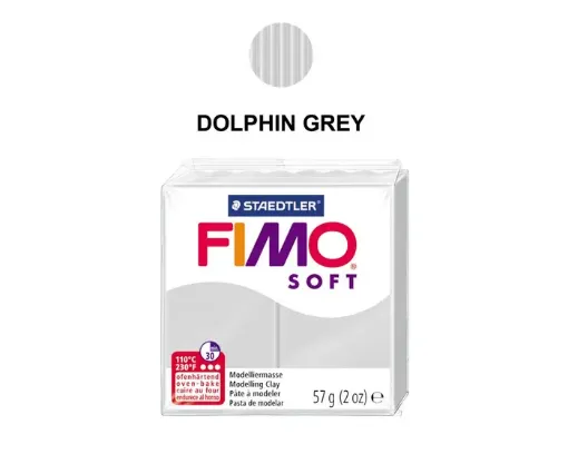 arcilla polimerica pasta modelar fimo soft 57grs color 80 dolphin gray gris delfin 0