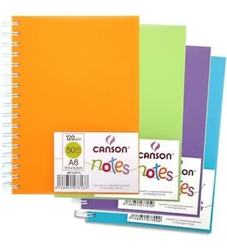 cuaderno para sketch bocetos canson notes x120grs a4 x50 hojas tapa varios colores 0