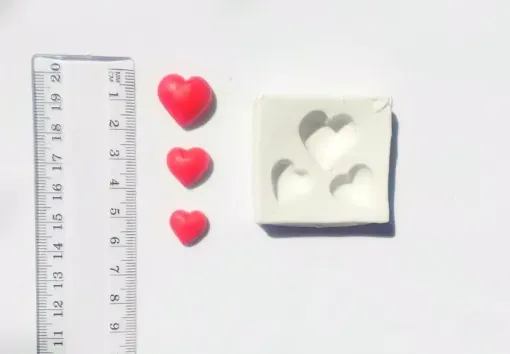 molde silicona no 052 modelo 3 corazones 1 5 2cms aprox 0
