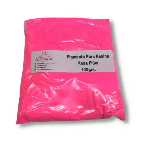 pigmento polvo para resina fluorescente 100grs color rosado fluo 0