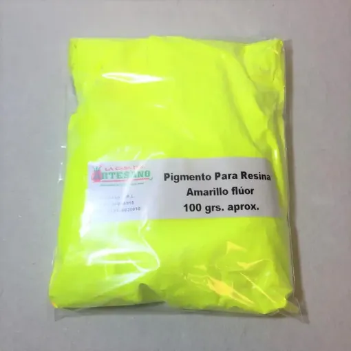 pigmento polvo para resina fluorescente 100grs color amarillo fluo 0