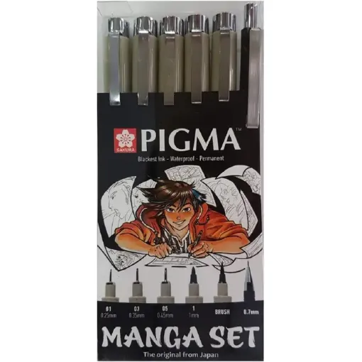 marcadores manga pigma sakura set 6 piezas 0