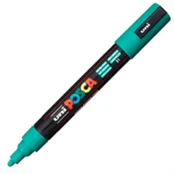 marcador tinta pigmentada base agua trazo medio 1 8 2 5mm pc 5m color verde esmeralda 0