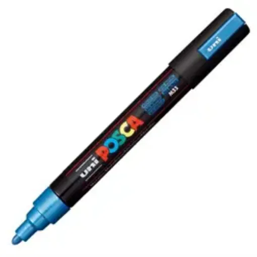 marcador tinta pigmentada base agua trazo medio 1 8 2 5mm pc 5m color azul metalizado 0