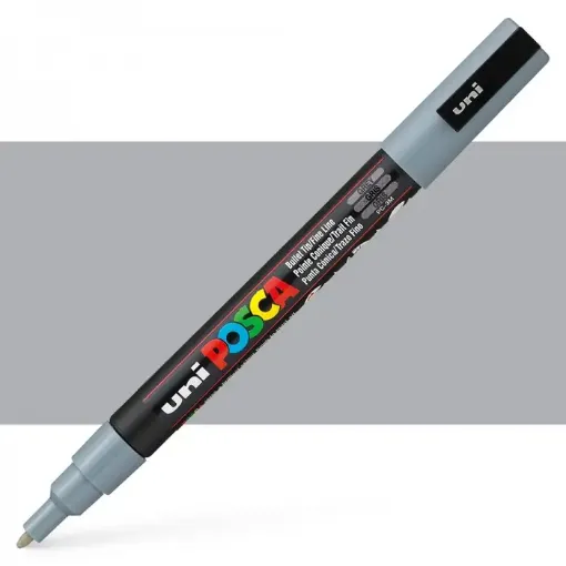 marcador tinta pigmentada base agua uni posca trazo fino 0 9 1 3mms pc 3m color gris uni posca 0