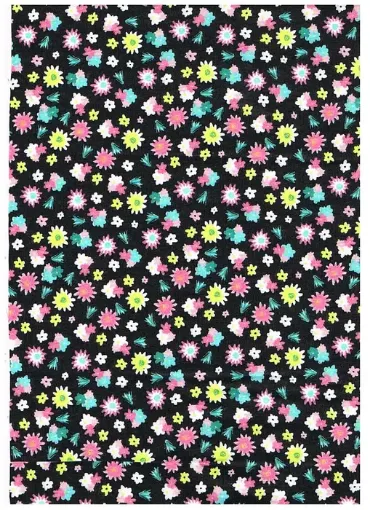 tela para patchwork 100 algodon 50 75cms cod 48367 01 florcitas fondo negro 0