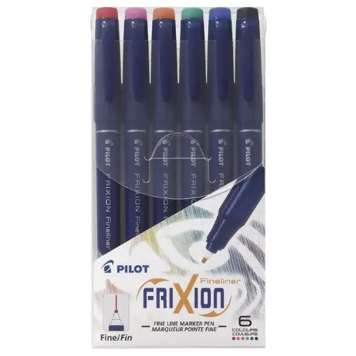 marcadores fineliner borrables set 6 colores pilot 0