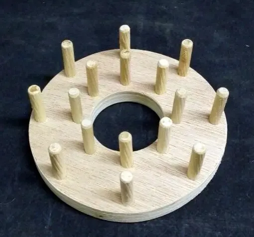 telar circular madera africana okume 10cms 16 tarugos 0