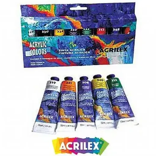 set pintura acrilica 8 acrilicos pomo acrilex caja 20ml 0