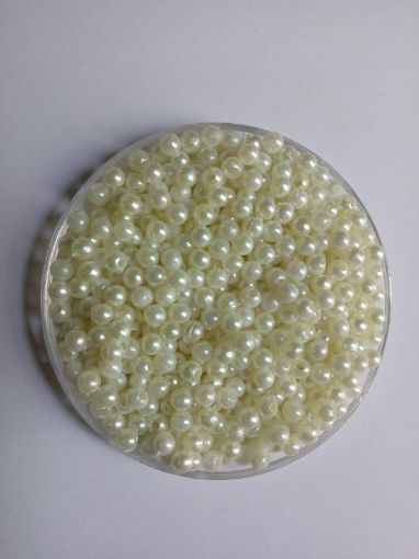 Imagen de Perlas con agujero sueltas de 4mms color blanco perlado *25grs.=830 unidades