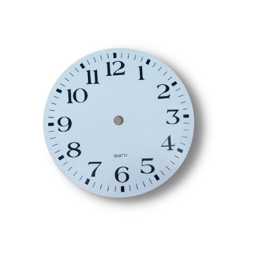 Imagen de Cuadrante metalico esfera para reloj de 15cms modelo blanco con numeros latinos