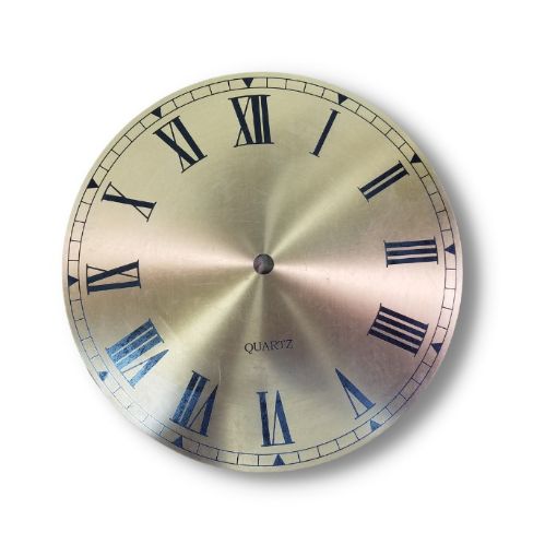 Imagen de Cuadrante metalico esfera para reloj de 20cms modelo dorado con numeros romanos