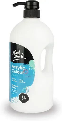 pintura acrilica secado rapido acabado semimate signature mont marte por litro color blanco titanio 0