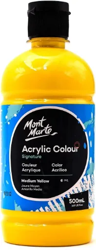 pintura acrilica secado rapido acabado semimate signature mont marte x500ml color amarillo medio 0