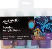 pintura acrilica para vertido arte fluido pouring premiu mont marte set 4 colores x120ml golden beach 0