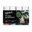 pintura acrilica para vertido arte fluido pouring mont marte set 4 colores x60ml rainforest 2