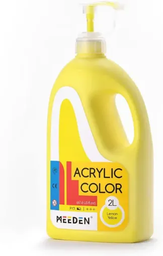 pintura acrilica versatil multiuso meeden envase dispensador 2lts color lemon yellow amarillopy3 0