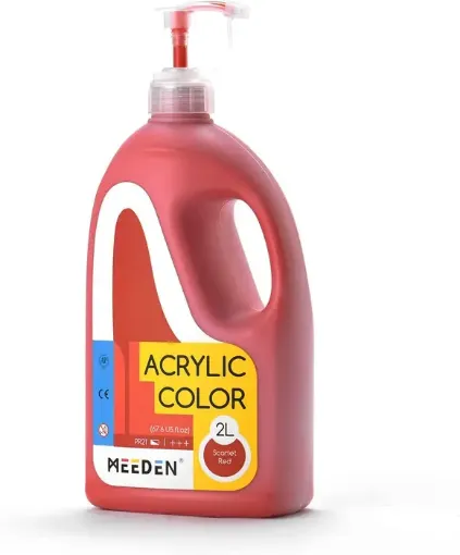 pintura acrilica versatil multiuso meeden envase dispensador 2lts color scarlet red pr21 0