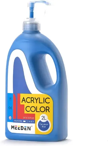 pintura acrilica versatil multiuso meeden envase dispensador 2lts color cerulean blue azul pb15 0
