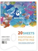 Paleta de papel descartable "MEEDEN" para oleo acrilico acuarela x20 hojas de 80grs de 30x23cms