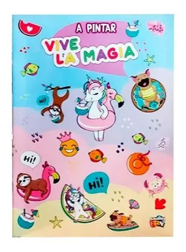 libro infantil para colorear full color serie a pintar 20x28cms 16 paginas tapa vive la magia 0