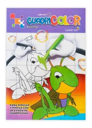 libro para colorear infantil coleccion cuadricolor 16pag 20x28cm editorial betina tapa bichitos 0