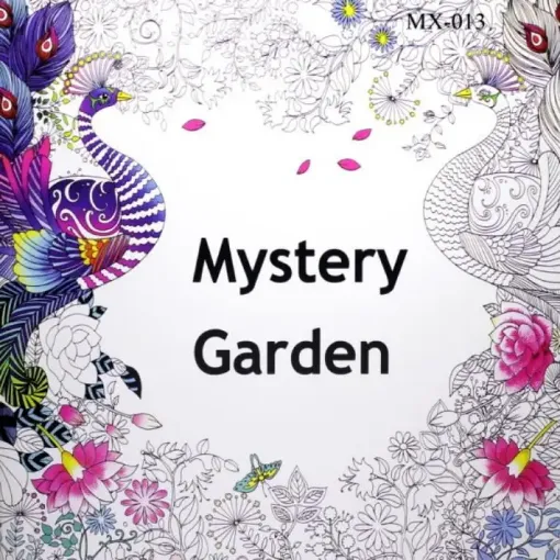 libro para pintar adultos anti estress 24 paginas 25x25cms mystery garden 0