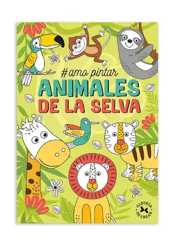 libro para colorear coleccion amo pintar 32 paginas arcadia ediciones titulo animales la selva 0