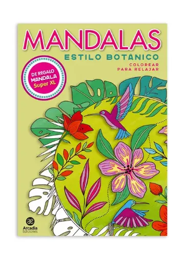 libro para colorear relajarse 32 paginas tapa mandalas estilo botanico 0