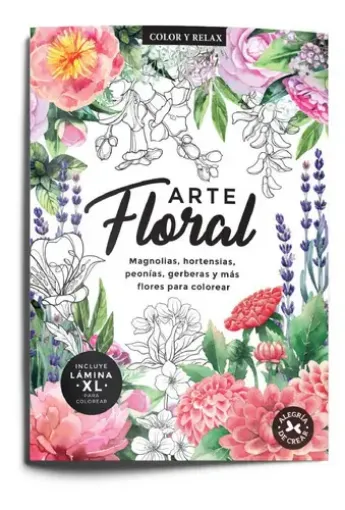 libro para pintar coleccion color relax 32 paginas tapa arte floral 0