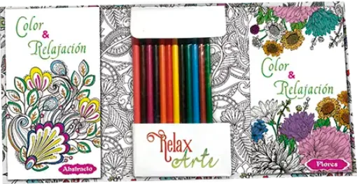 libro para pintar relajarse kit arte 12 lapices colores titulo color relajacion 0