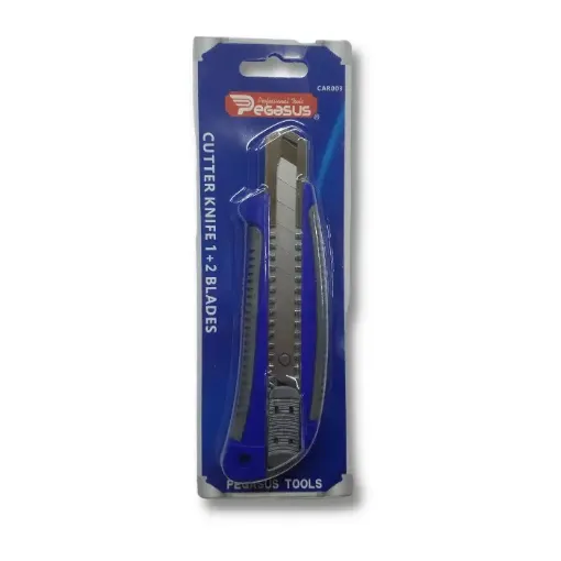 trincheta cartonera grande plastico cutter knife 18mms pegasus car003 0